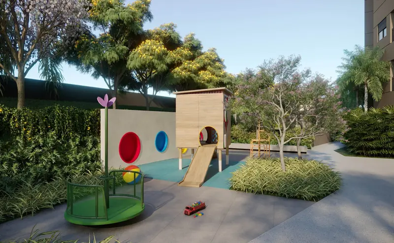 Playground com brinquedos, Elo Duo, em imagem ilustrativa