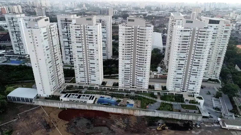 Vista aérea do conjunto de torres, Jerivás, em imagem ilustrativa